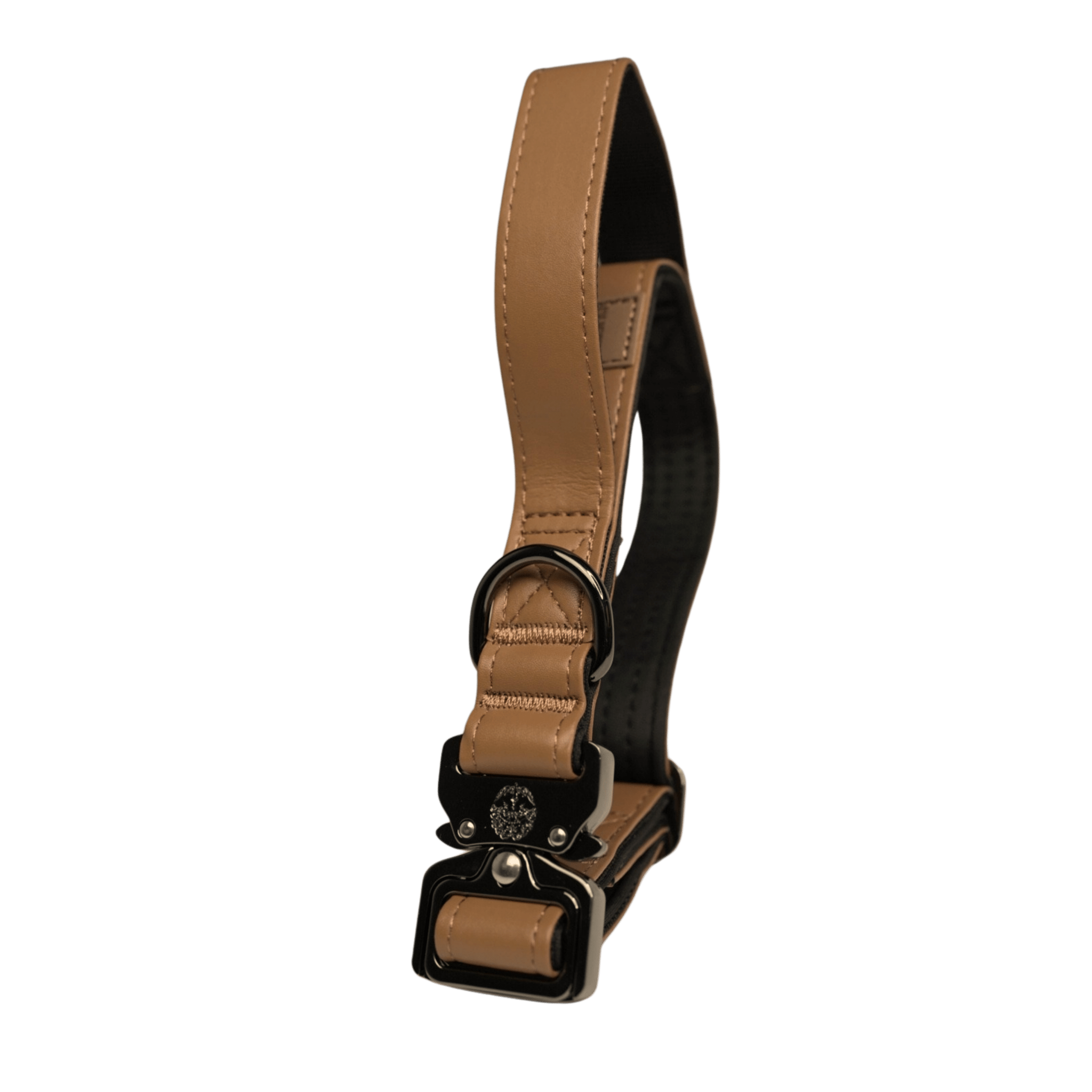 Caramel Brown - KK9 Leather Tactical Collar (1") - Kaizen K9