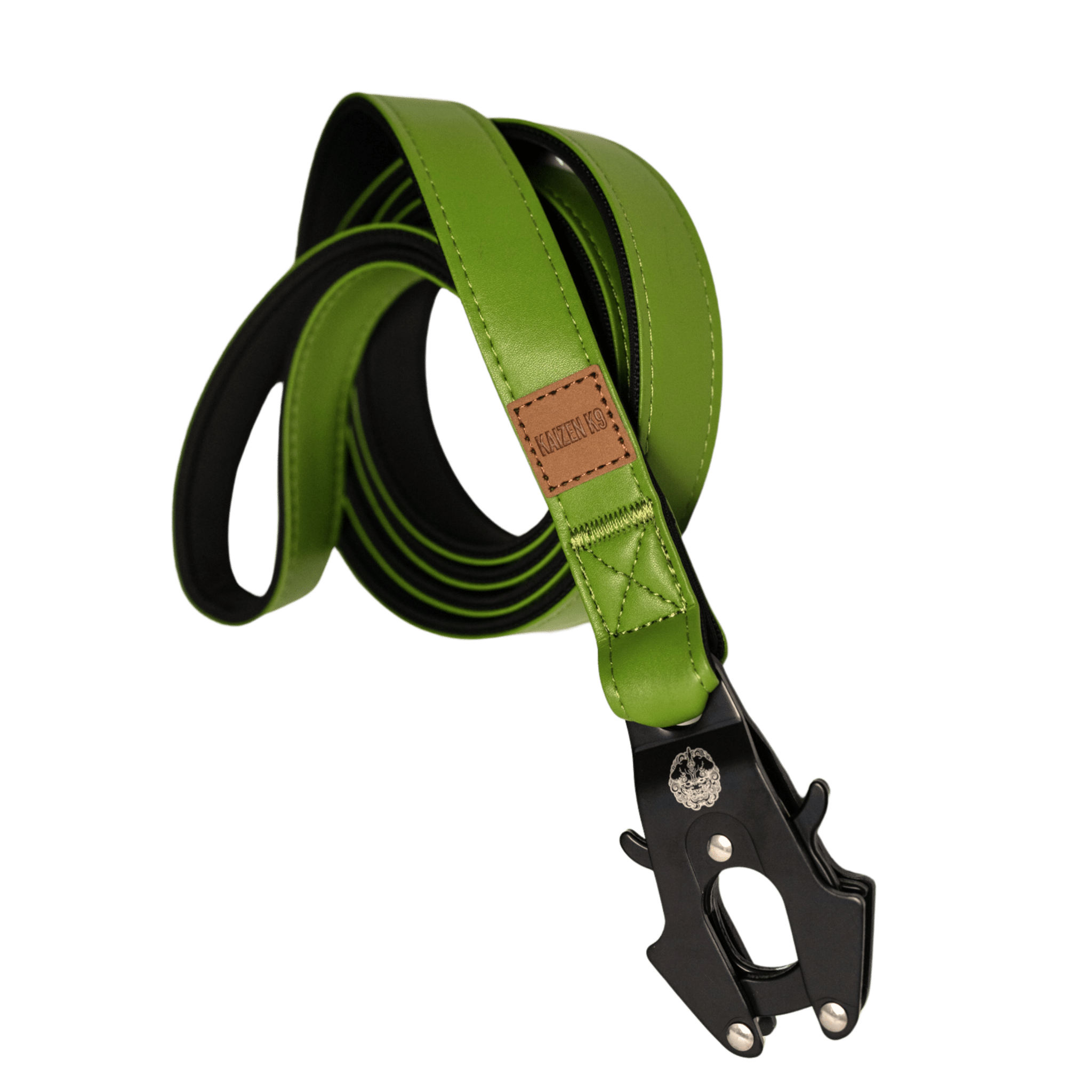 Moss Green - KK9 Leather Leash (6 Foot) - Kaizen K9
