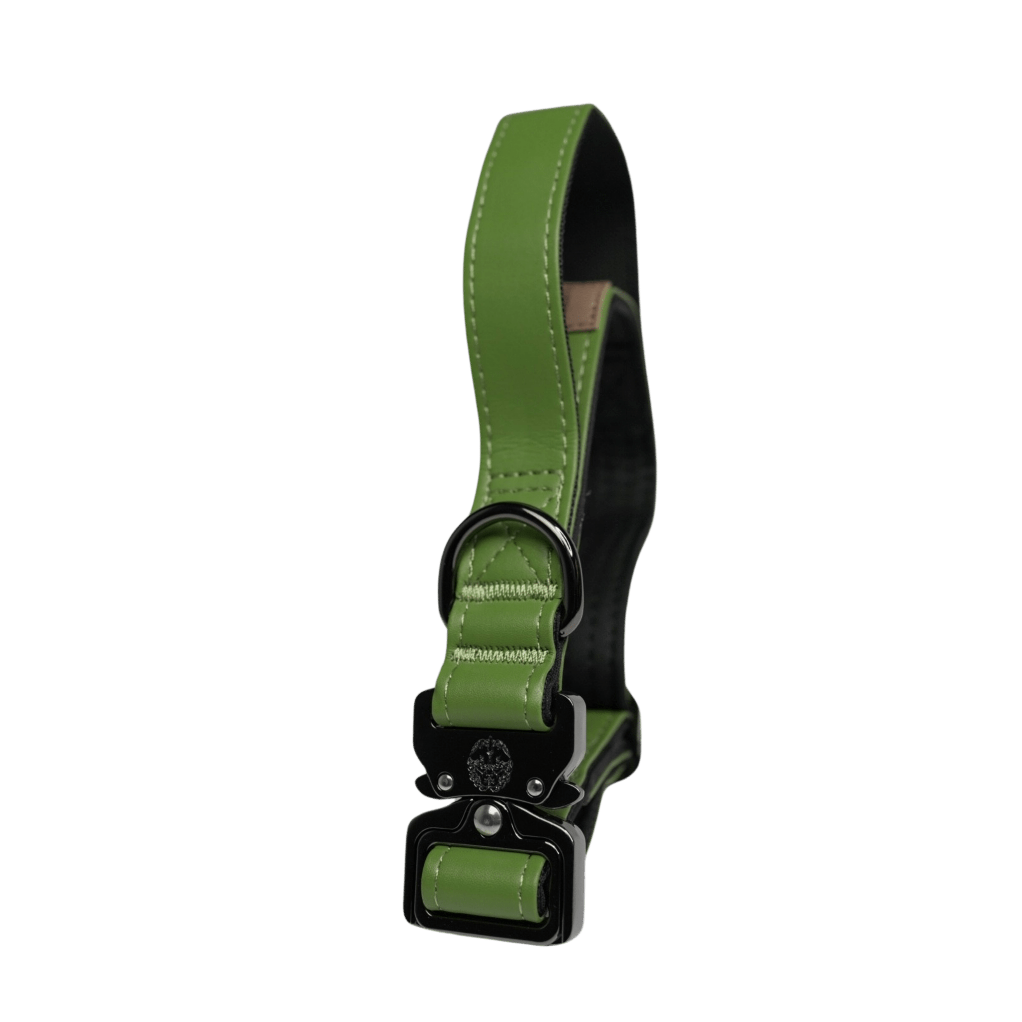 Moss Green - KK9 Leather Tactical Collar (1") - Kaizen K9