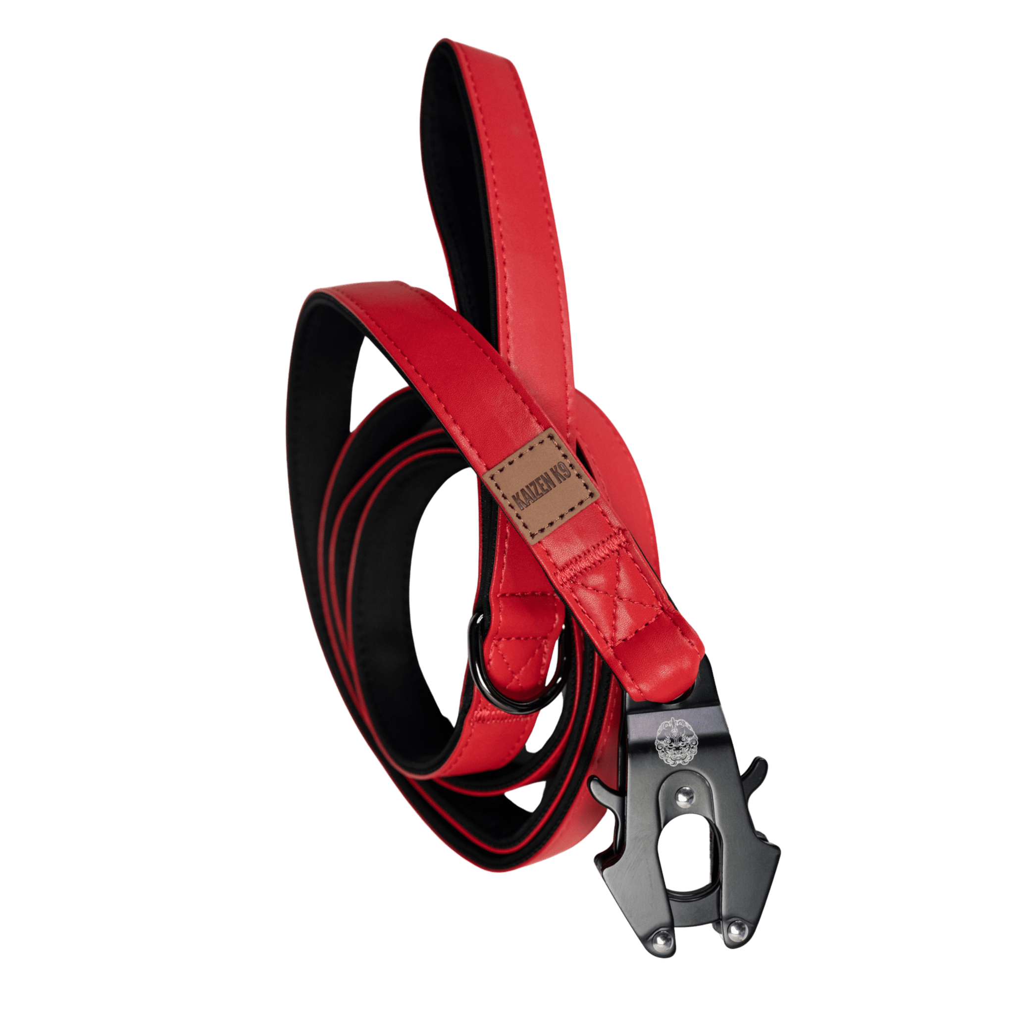 Fire Red - KK9 Leather Leash (6 Foot) - Kaizen K9