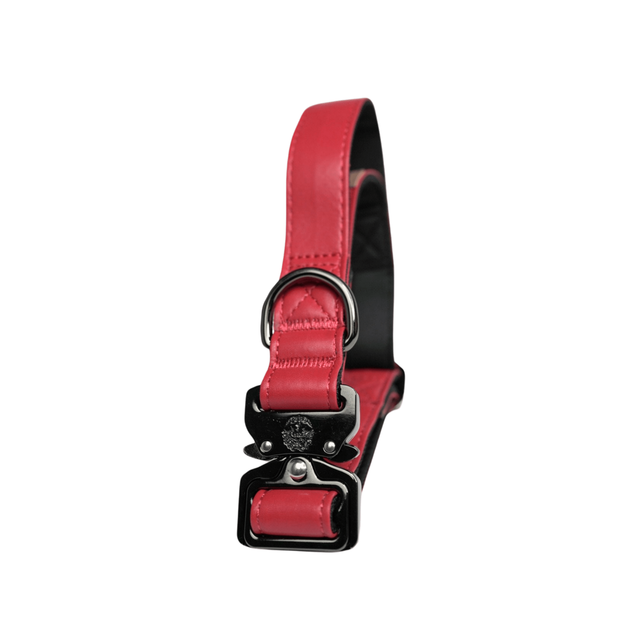 Fire Red - KK9 Leather Tactical Collar (1") - Kaizen K9