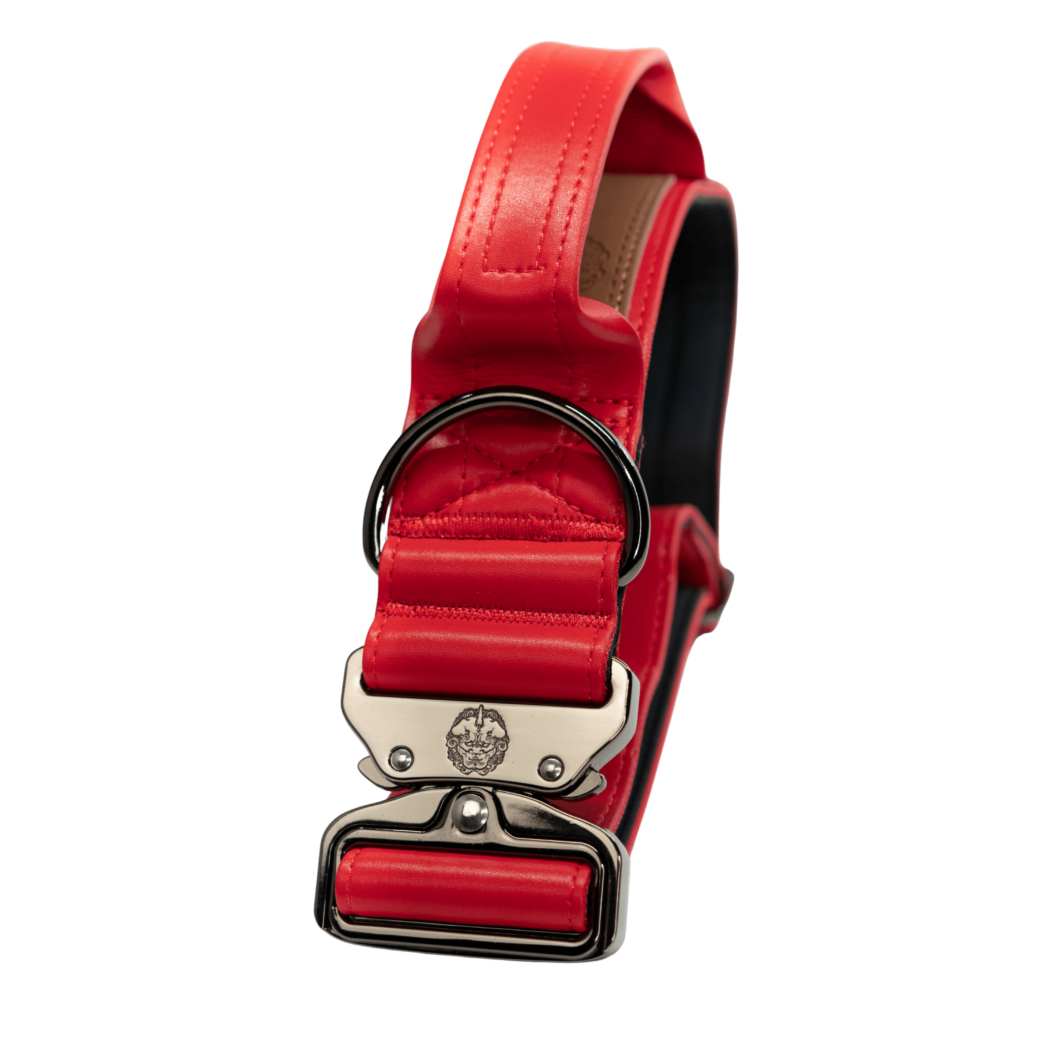 Fire Red - KK9 Leather Tactical Collar (1.5" and 2") - Kaizen K9