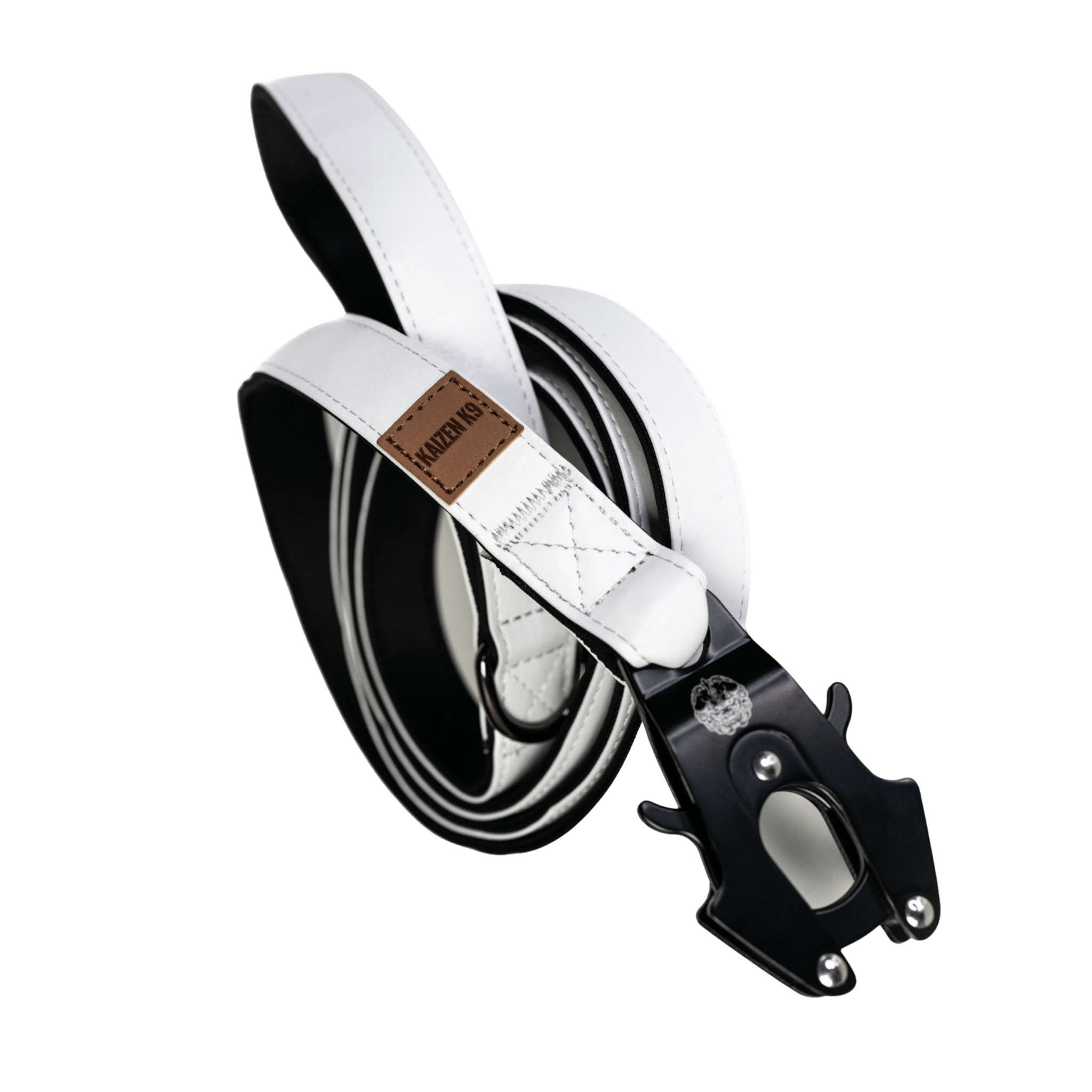 Frost White - KK9 Leather Leash (6 Foot) - Kaizen K9
