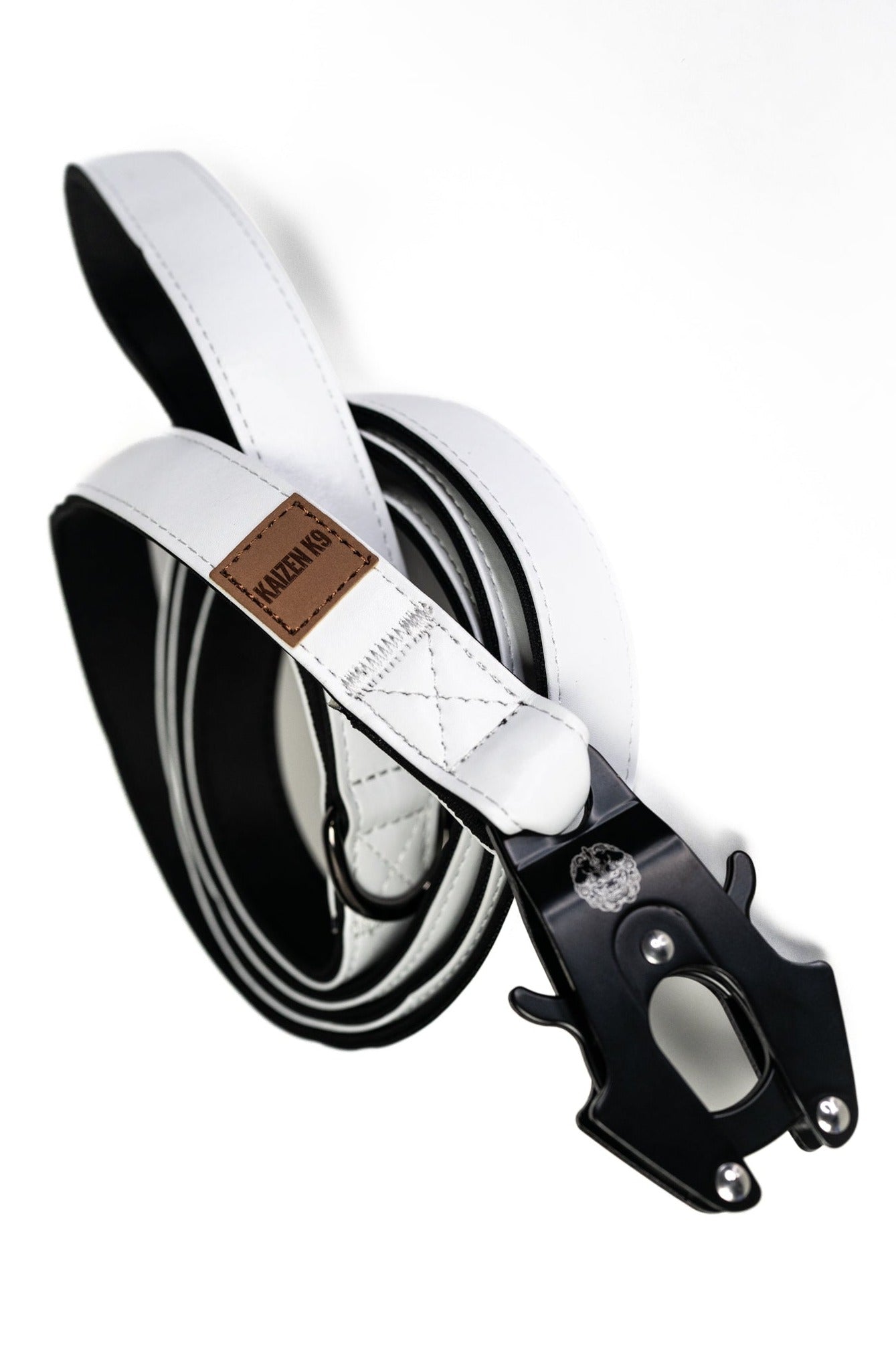 Frost White - KK9 Leather Leash (6 Foot) - Kaizen K9