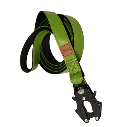 Moss Green - KK9 Leather Leash (6 Foot) - Kaizen K9