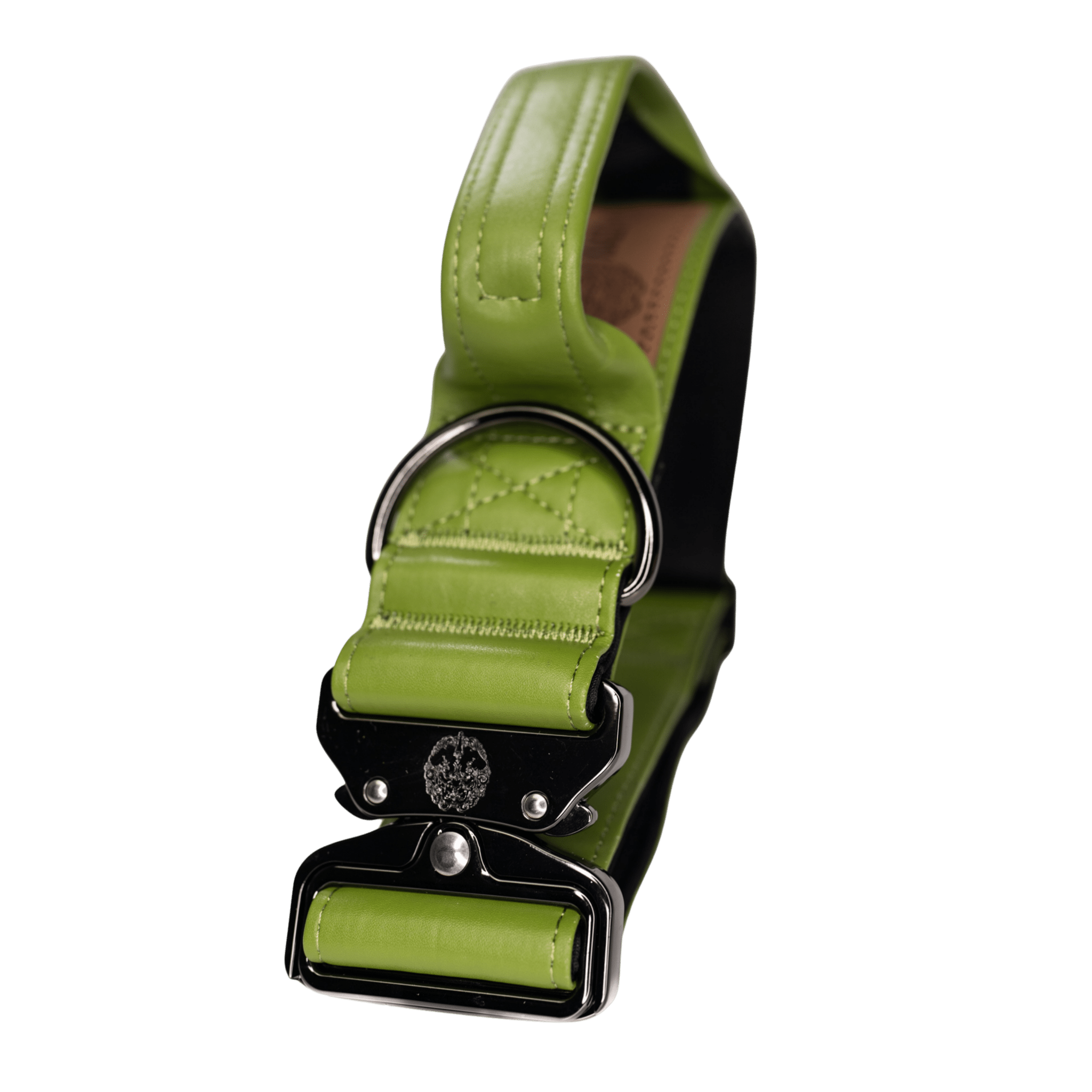 Moss Green - KK9 Leather Tactical Collar (1.5" and 2") - Kaizen K9