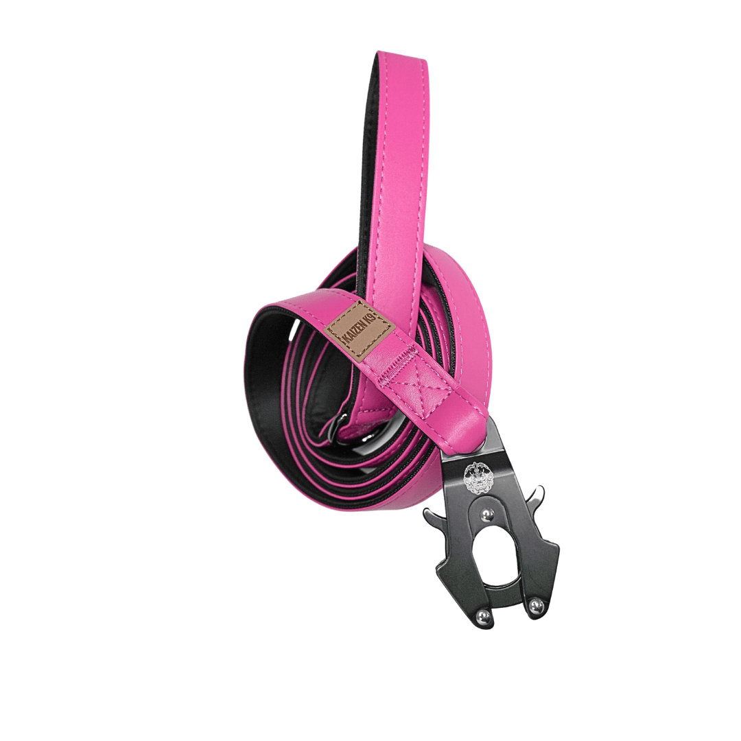 Princess Pink - KK9 Leather Leash (6 Foot) - Kaizen K9